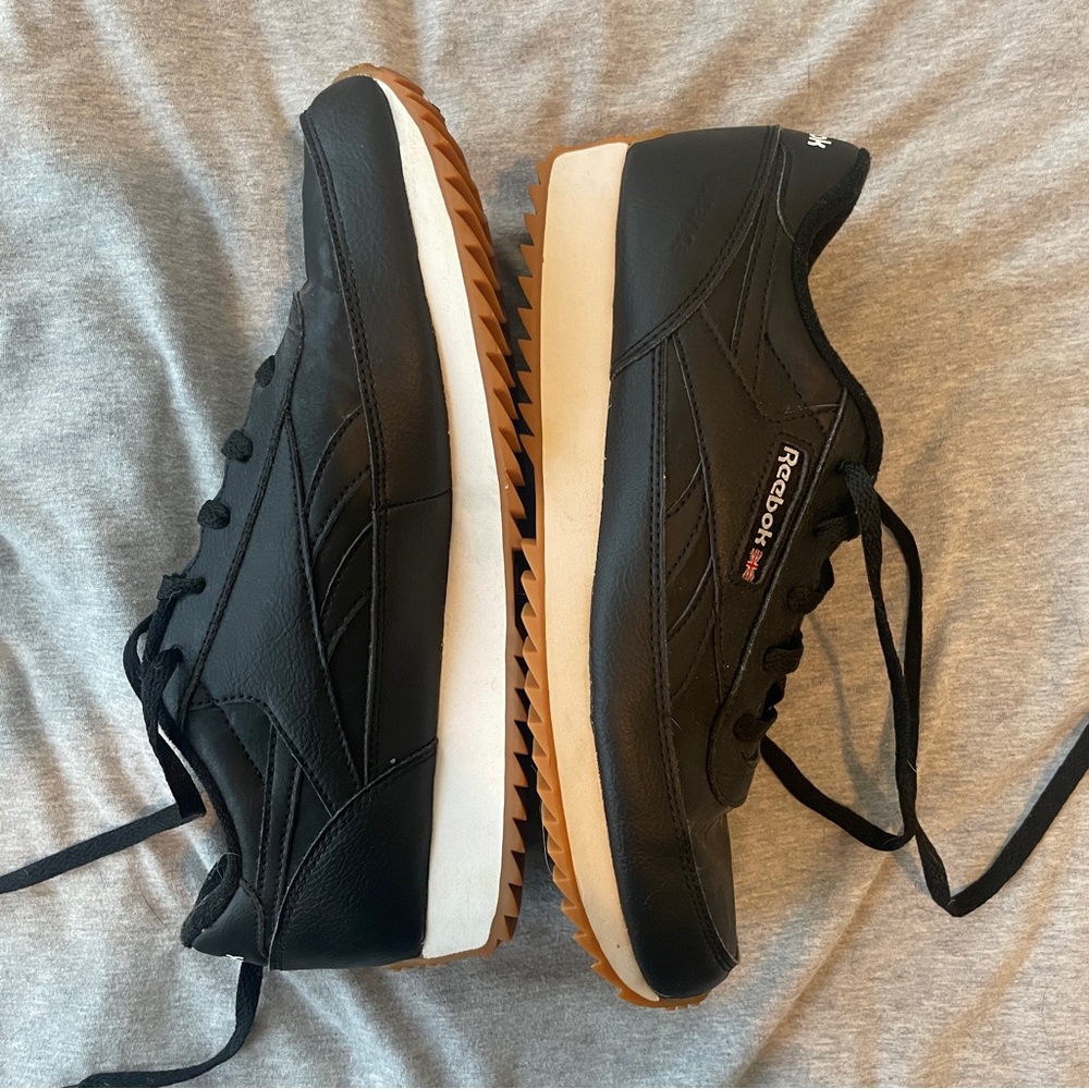 Reebok Black Leather Sneaker
